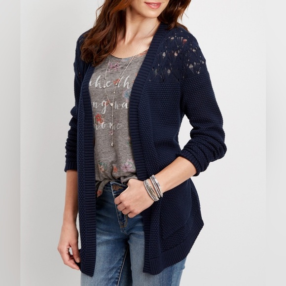 Maurice’s Navy Cardigan, sz L - Picture 1 of 9